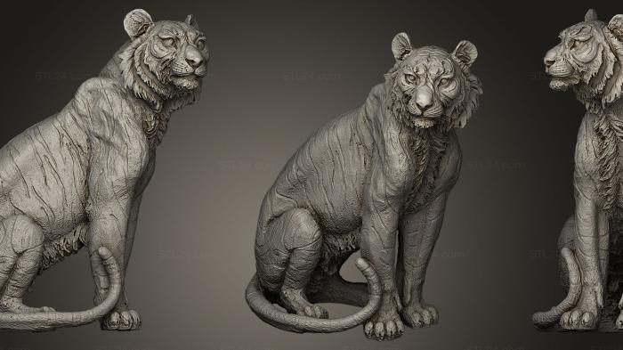 Animal figurines (Golden Tiger, STKJ_0301) 3D models for cnc